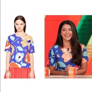 Kate Spade Romona blue flower top